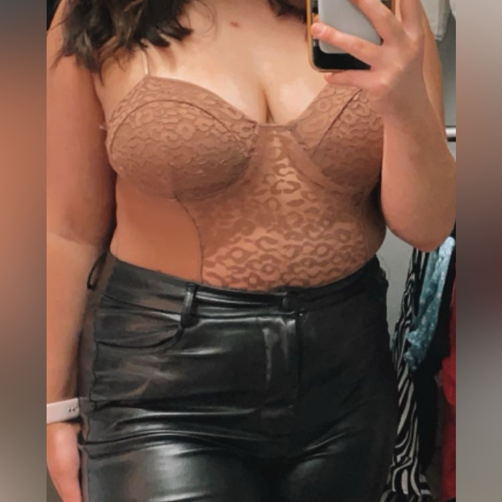 Bozzolo Cheetah Print Thong Bodysuit